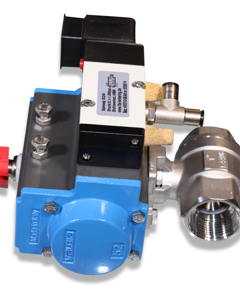 Ball valve pneumat. 1" SST cpl Namur 24V DC